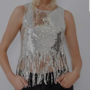NWOT Zara shiny top